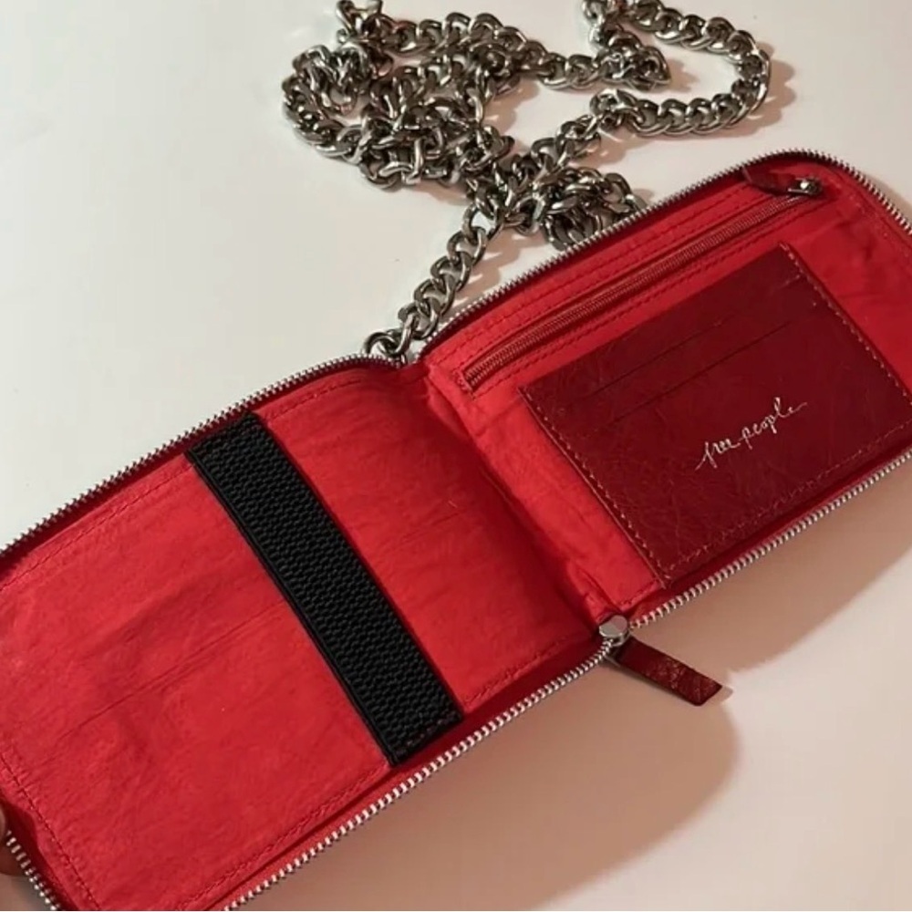 Free people crossbody chain wallet red leather all night bag